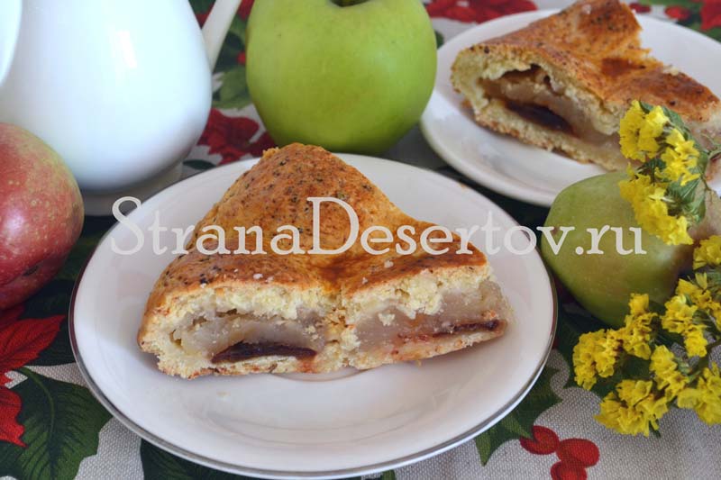 творожный пирог с яблоками