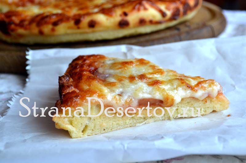Пицца с колбасой и сыром в духовке